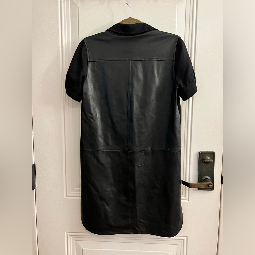 J Crew Collection Leather Back Shirt Dress - Picture 5 of 7